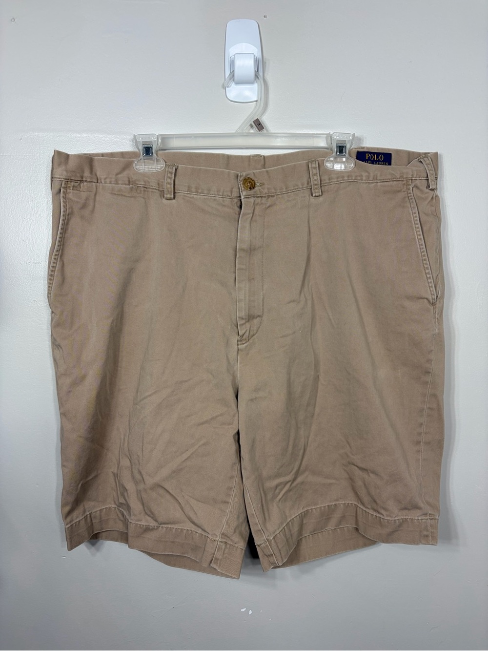 Polo Ralph Lauren Men’s 42T Khaki Chino Shorts Classic Casual Big Tall Beige